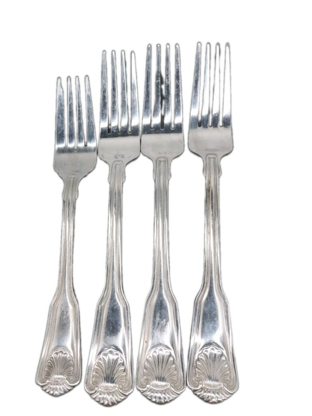 International Coquille 3 Dinner And 1 Salad Fork Shell Stainless Korea Lot Of 4